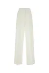 Max Mara Women Linen Blend Wide-leg Trousers In White