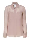 Max Mara Curved Hem Long-sleeved Shirt In Light Pink