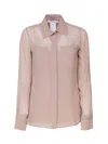 Max Mara Curved Hem Long-sleeved Shirt In Powder