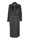 Max Mara Erice Black Coat In Black