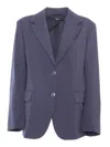 Max Mara Erik Navy Jersey Jacket In Blue
