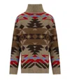 Max Mara Wool And Alpaca Knit Turtleneck In Brown