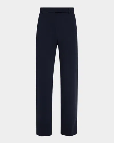 Max Mara Ermes Cropped Straight-leg Pants In Navy