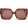 Max Mara Ernest 56mm Square Sunglasses In Brown