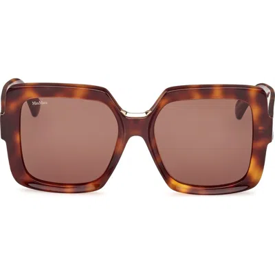 Max Mara Ernest 56mm Square Sunglasses In Brown