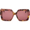 Max Mara Ernest 56mm Square Sunglasses In Brown