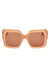Max Mara Women's Ernest Oversized Square-frame Orange And Amber Brown Acetate Sunglasses In Orange / Brown