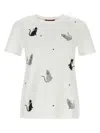 Max Mara Ernesta Cotton T-shirt With Print And Glitter In White