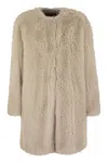 Max Mara Studio Eros - Faux Fur Coat In Brown