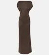 Max Mara Eschimo Pen-back Maxi Dress In Brown