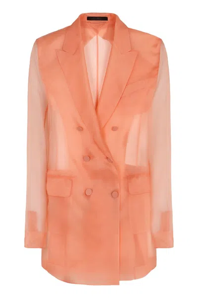 Max Mara Esopo Double Breasted Blazer In Orange