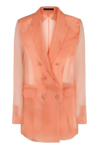 Max Mara Esopo Double Breasted Blazer In Orange