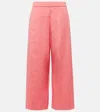 Max Mara Esperia Cotton-blend Wide-leg Pants In Pink
