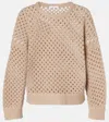 Max Mara Essen Open-knit Cashmere And Silk Sweater In Brown