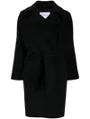 Max Mara Estella Virgin Wool-blend Belted Coat In Black