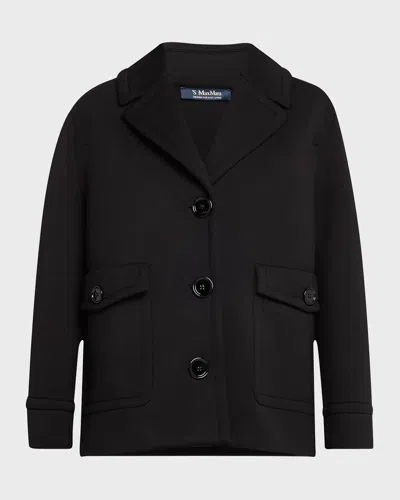 Max Mara Estroso Single-breasted Jacket In Black
