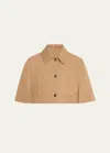 Max Mara Estroso Virgin Wool Cape In Camel