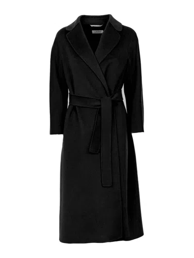 Max Mara Esturia Belted Coat In Black