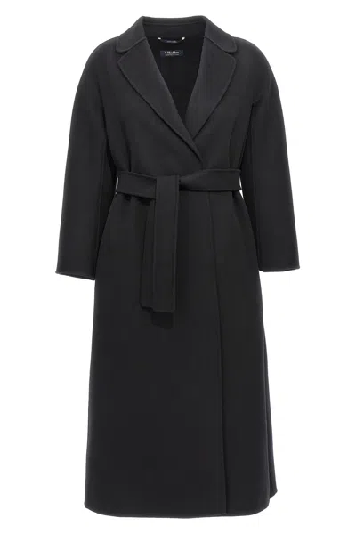 Max Mara Esturia Belted Coat In Black