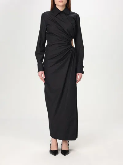 Max Mara Etere Cut Out Popeline Dress In Black