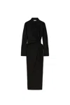 Max Mara Cotton Dress With Cut-out Design And Ruched Detail In Black