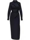 Max Mara Ether Cut Out Poplin Dress In Black