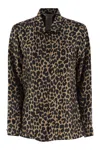 Max Mara Etna Leopard-print Silk Shirt In Brown