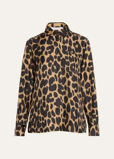 Max Mara Etna Leopard Print Button-front Shirt In Animal Print