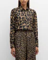 Max Mara Etna Leopard Print Button-front Shirt In Camel