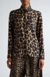 Max Mara Etna Leopard Print Button-front Shirt In Camel