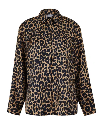 Max Mara Etna Long-sleeved Printed Shirt In Brown