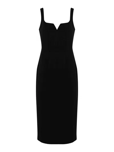 Max Mara Etruria Princess Dress In Cady In Black
