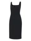 Max Mara Etruria Square-neck Sleeveless Dress In Black