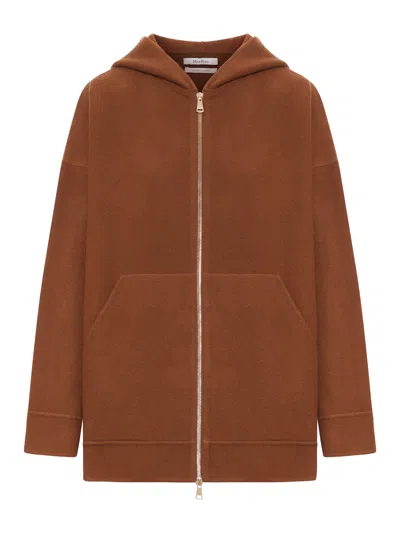 Max Mara Etuania Zip-up Hoodie In Brown