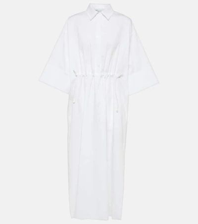 Max Mara Eulalia Cotton-blend Midi Shirt Dress In White