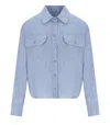 Max Mara Eureka Light Blue Cropped Shirt In Blue