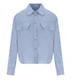 Max Mara Eureka Light Blue Cropped Shirt In Light Blue