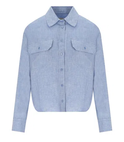 Max Mara Eureka Light Blue Cropped Shirt