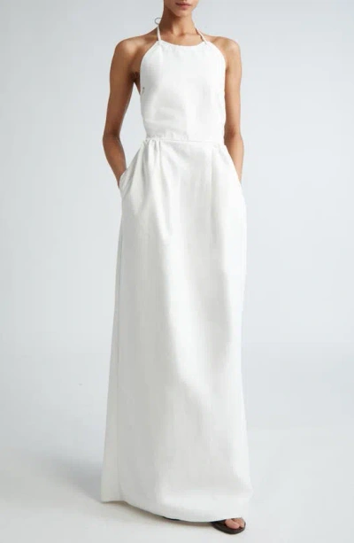 Max Mara Europa Canvas Maxi Dress In White