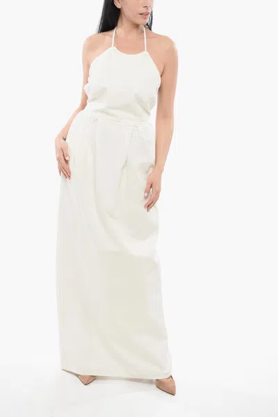 Max Mara Europa Denim Dress With Laces In White