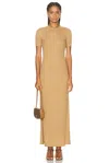 Max Mara Silk Cashmere Dress In Brown