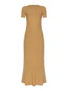 Max Mara Silk Cashmere Dress In Brown