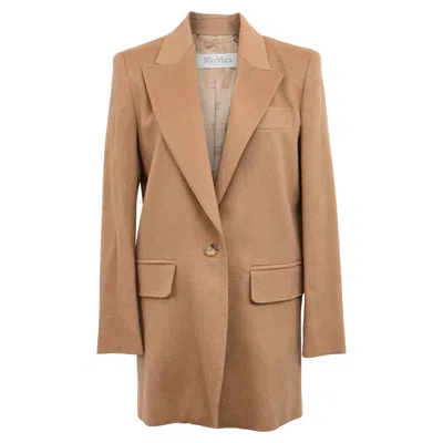 Max Mara Eva Blazer In Beige Camel Hair In Brown