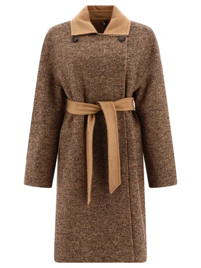 Max Mara "evelin" Reversible Camel And Wool Coat