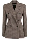 Max Mara Houndstooth T-shirt Jacket Double-breasted Lined Wool-blend In Multi