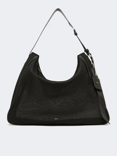 Max Mara Extra-large Handbag In Technical Mesh In Black