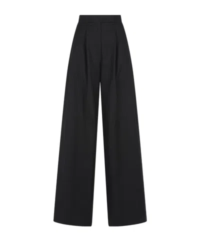 Max Mara Extra Large Stretch Cotton Pants In Black