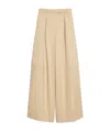 Max Mara Avoriaz Cotton Double Canvas Wide Pants In Nude
