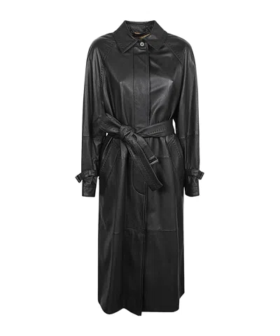 MAX MARA MAX MARA BELLICO BELTED LEATHER TRENCH COAT