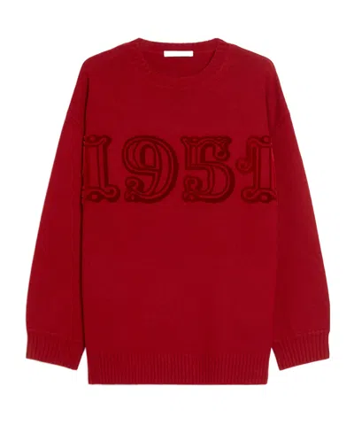 Max Mara Extra Large Wool And Cashmere Pullover In Red